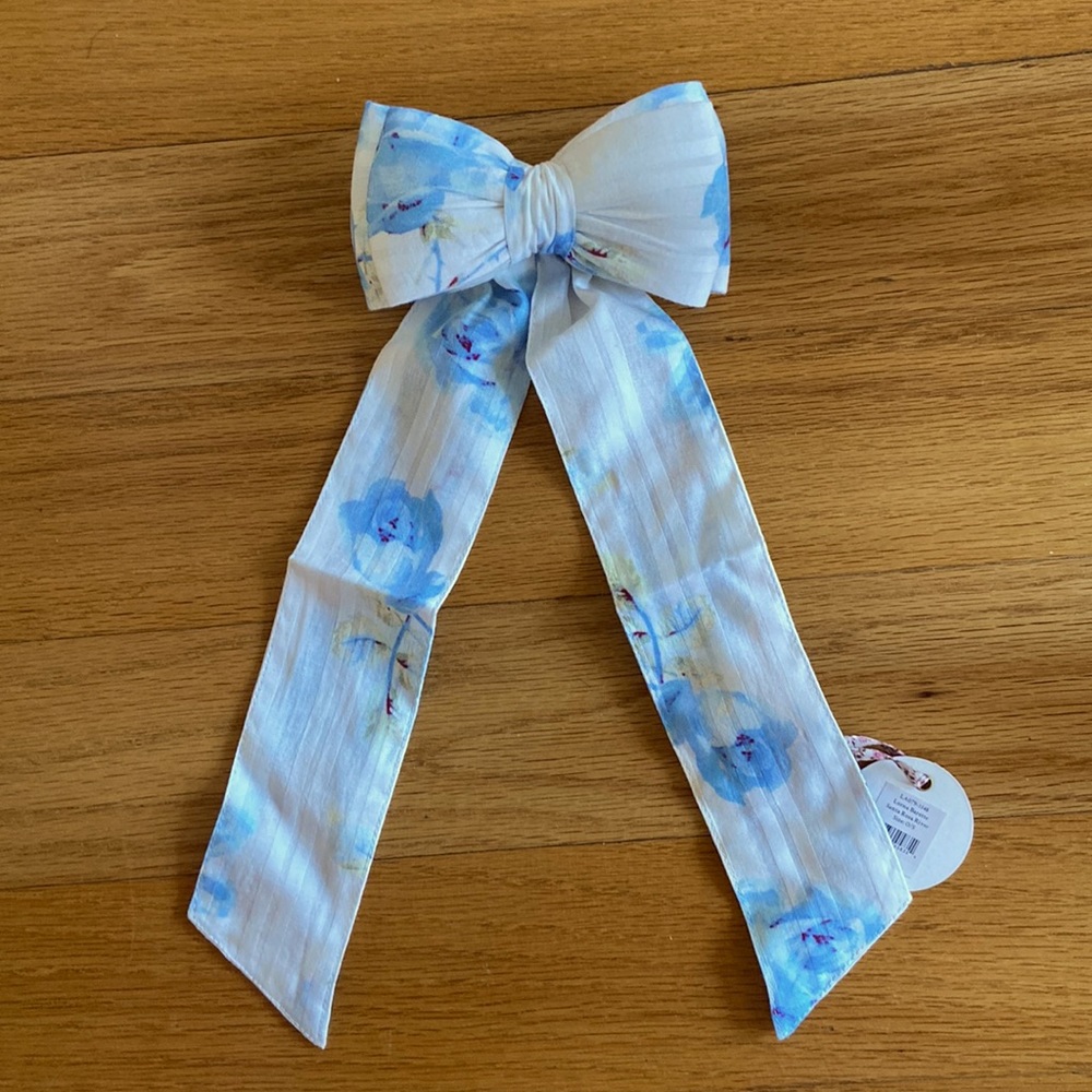 LoveShackFancy Blue Floral Hair Bow
